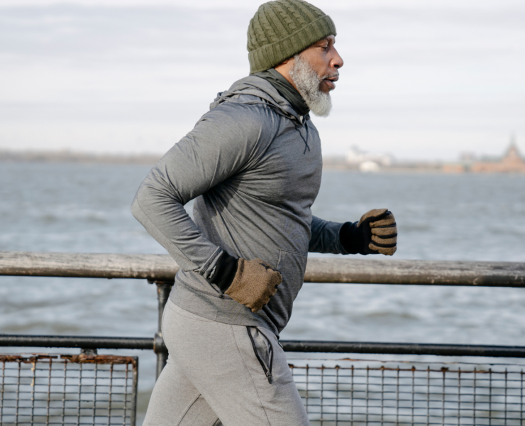 Older black man running