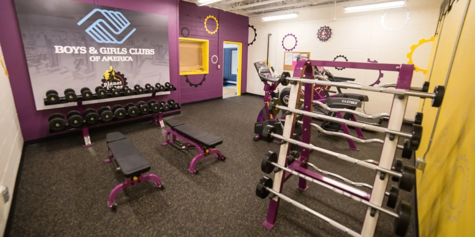 The first Planet Fitness mini Judgement Free Zone in New Hampshire, which debuted in 2016.