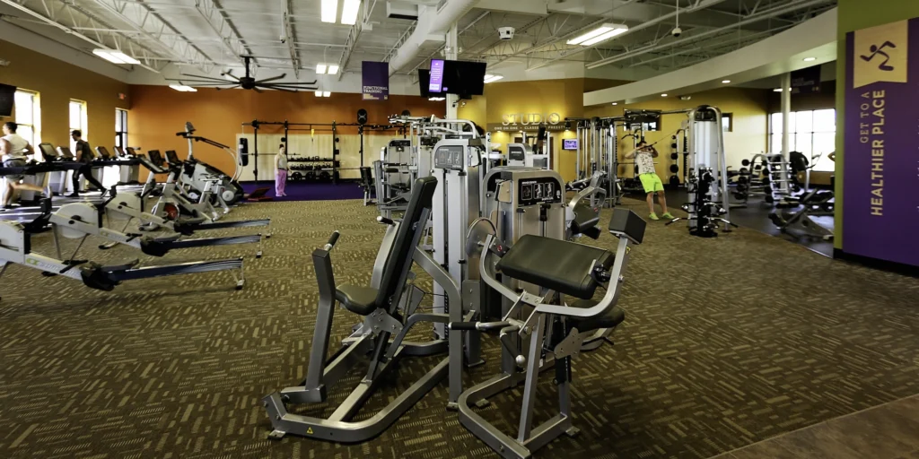 Interior of an Anytime Fitness gym