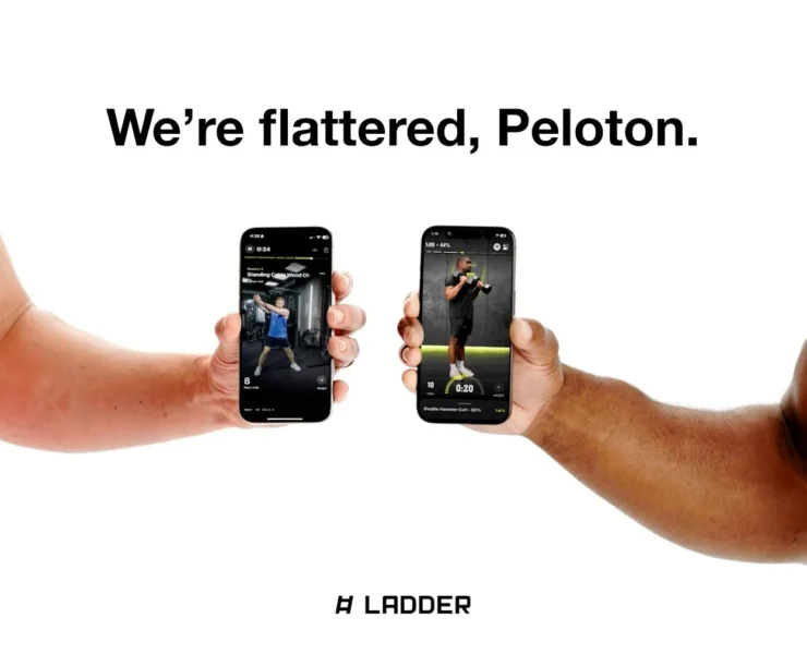 Ladder ad comparing its app with Peloton's