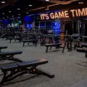 The interior of a GymNation in Dubai