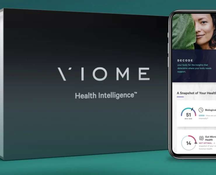 Product shot of Viome's at-home intelligence test