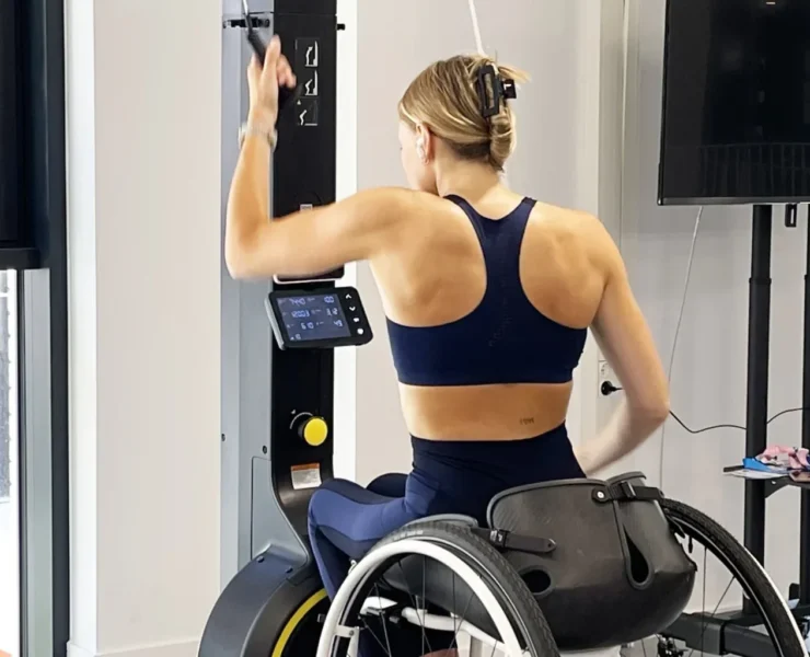 Paralympics athlete working out