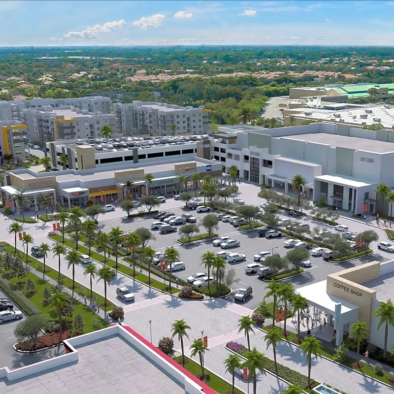 an aerial shot of the upcoming Life Time location in Boca Raton, slated to open in 2025