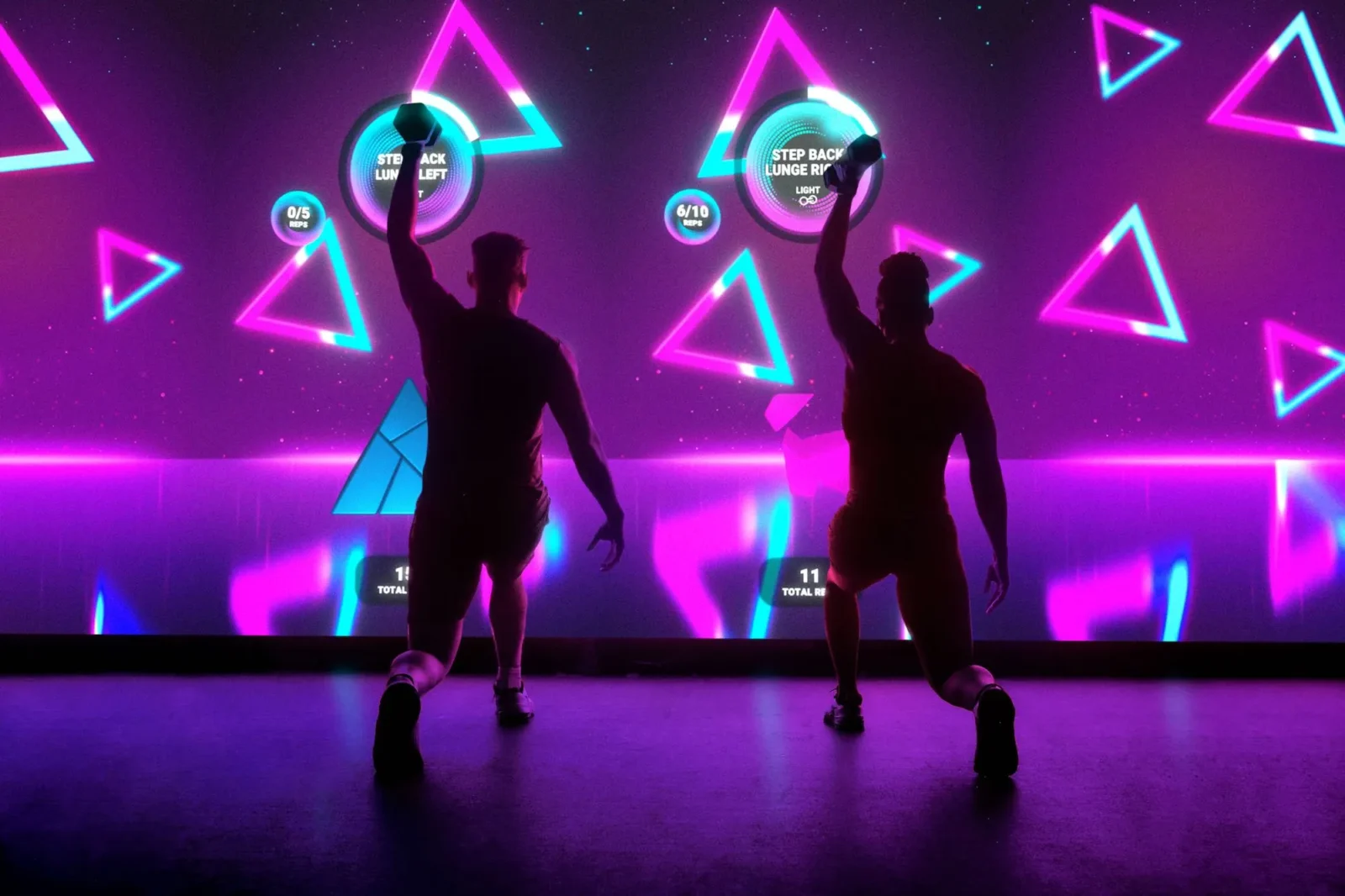 people work out in a tech-enabled fitness studio