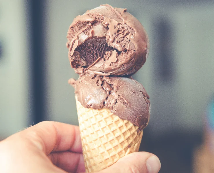 an image of a chocolate ice cream cone