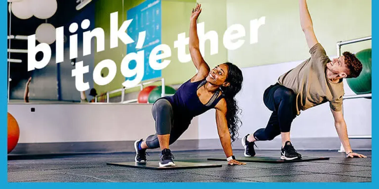 man and woman exercising at Blink fitness