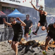 men compete in a Spartan Race obstacle course