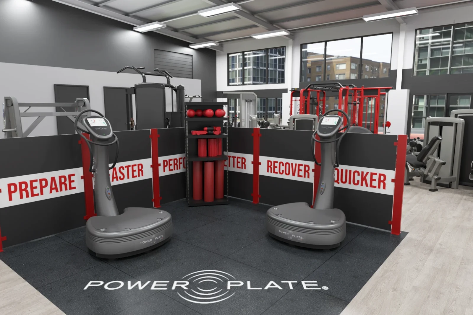 holistic wellness Power plate equipment in a recovery zone