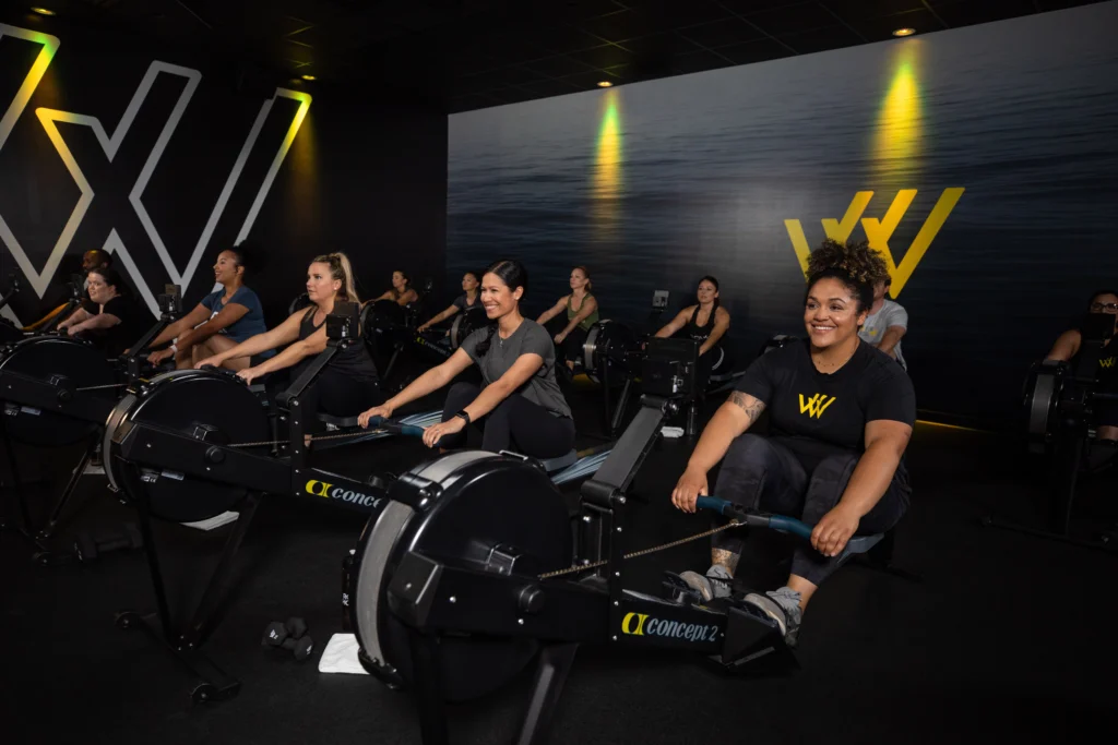 women work out at a Row House studio