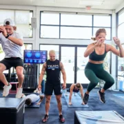 People working out in gym