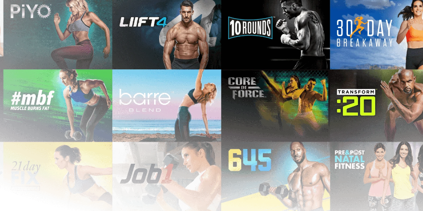 an image of Bodi/Beachbody's well-known fitness brands