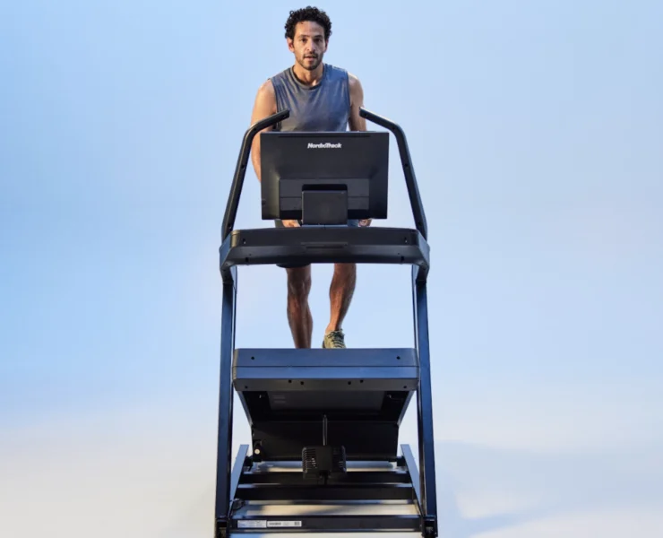 Man uses NordicTrack X24 Treadmill