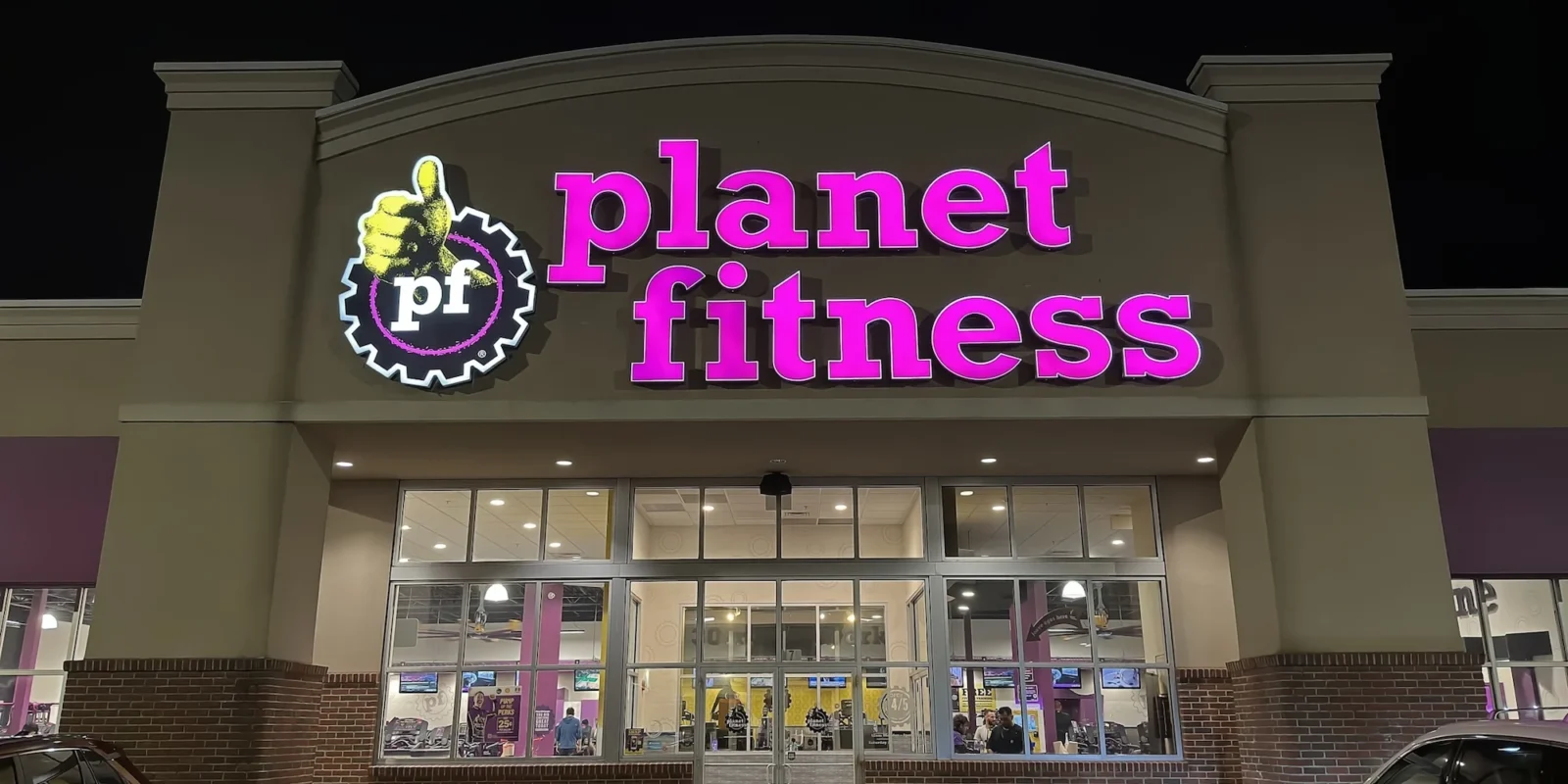 an image of the exterior of a Planet Fitness