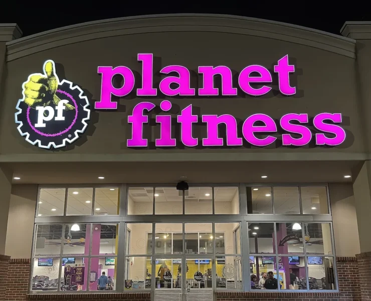 an image of the exterior of a Planet Fitness