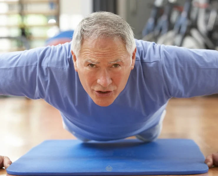 Older man doing push up