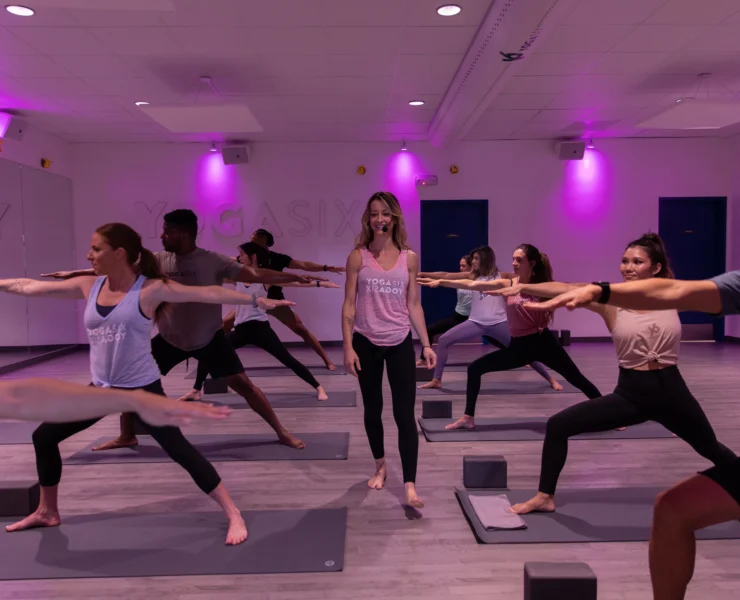 an image of a YogaSix class