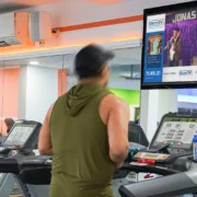 Man running on treadmill